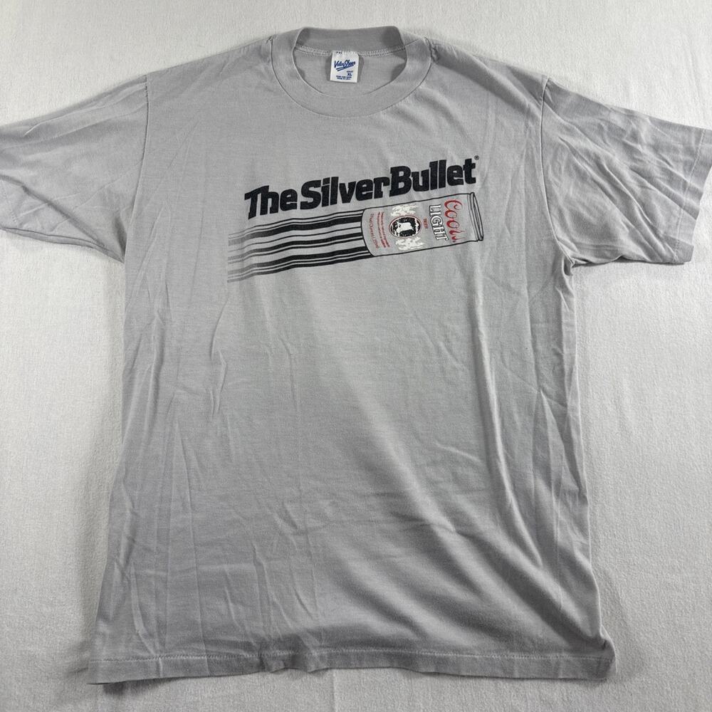 Vintage Velva Sheen Coors Lite Silver Bullet Made USA Single Stitch Men’s XL
